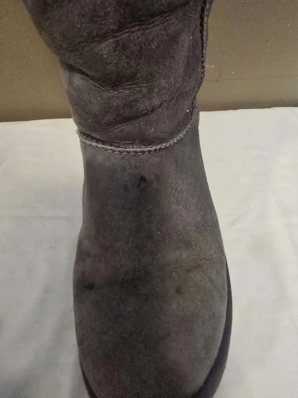 Tall Suede Winter Boots in Dark Gray Size 8